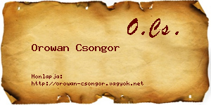 Orowan Csongor névjegykártya